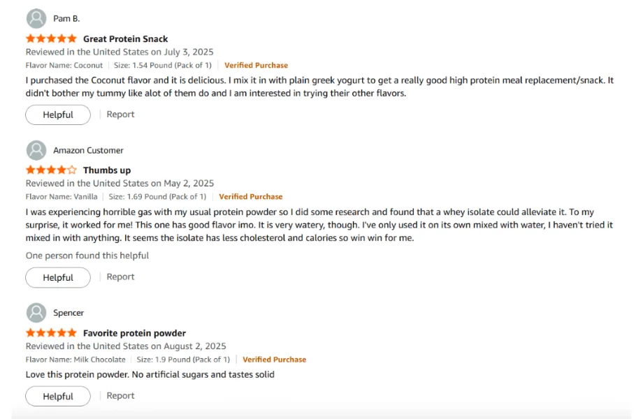 Amazon customer reviews for Wellah Protein Your Whey