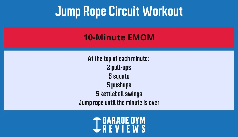 A photo of a jump rope circuit workout