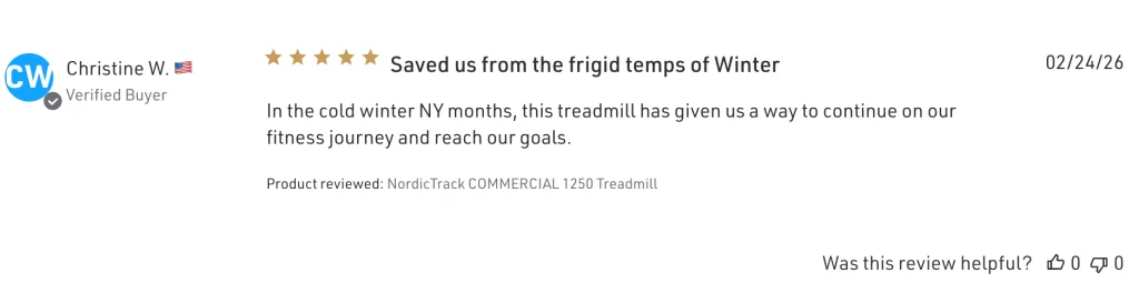 A customer review of the NordicTrack Commercial 1250