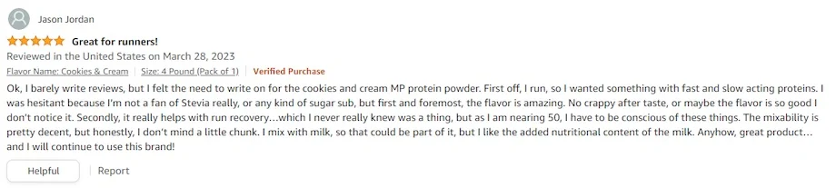 A positive review of the Musclepharm Combat Protein Powder