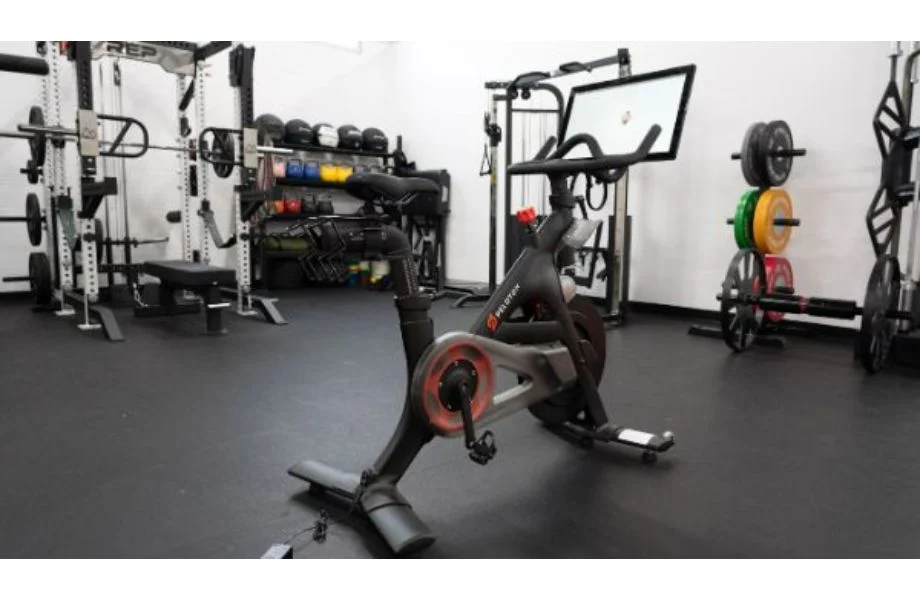 peloton bike in gym