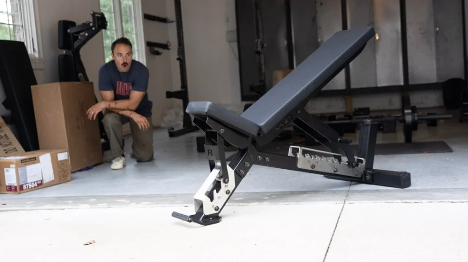 Coop marveling at the Rogue Adjustable Bench 3.0