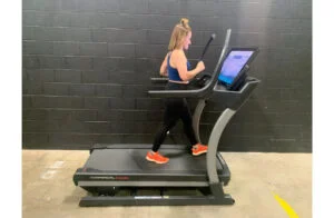 walking on NordicTrack commercial X32i treadmill