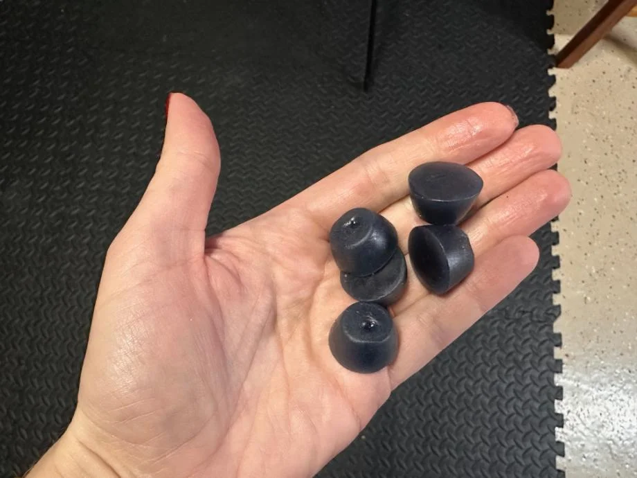 Our tester holds Jacked Factory Creatine Gummies in her hand.
