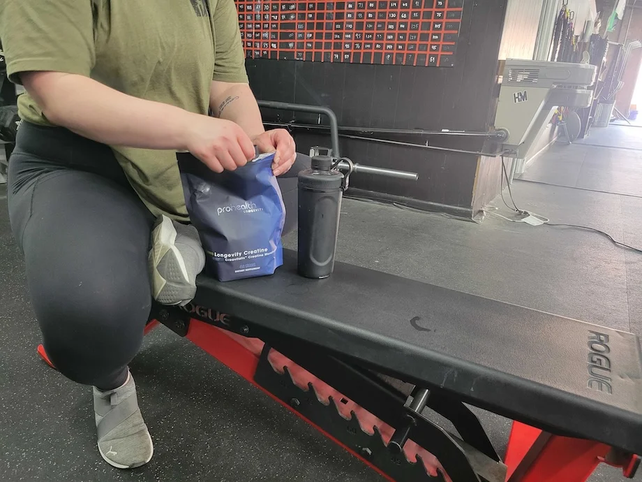ProHealth Longevity Creatine bag and shaker cup