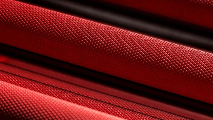 red Rogue Cerakote Ohio Deadlift Bar knurling