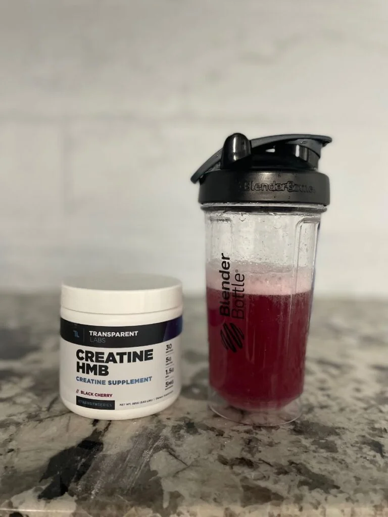 transparent-labs-creatine-hmb Transparent Labs Creatine HMB in Sour Grape in a shaker