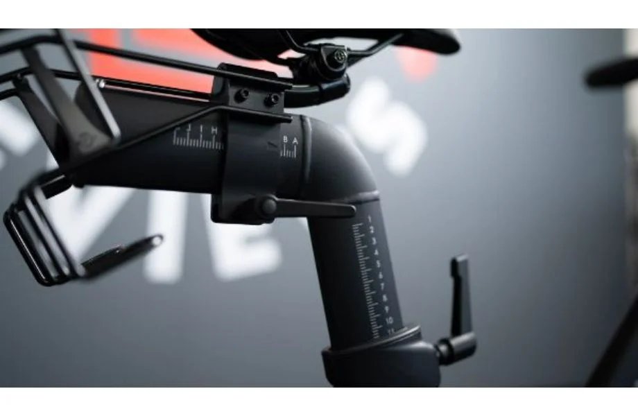 An image of the Peloton Bike's seat adjustments