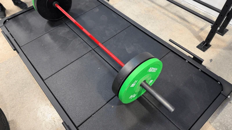 An overhead view of the Rogue Deadlift Platform