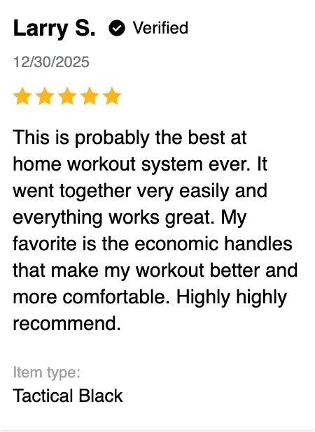 A screenshot of a customer review of the Major Fitness B17 machine