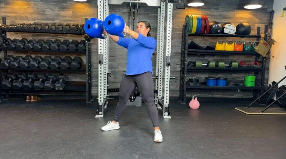 Double kettlebell swing