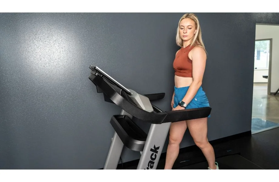 close up Caroline using NordicTrack EXP 7i Treadmill