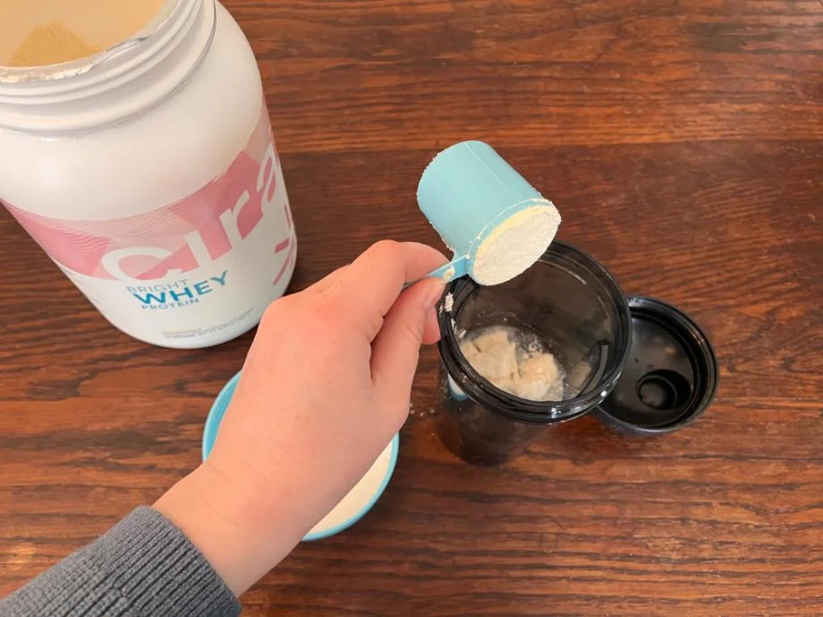 cira whey making a shake