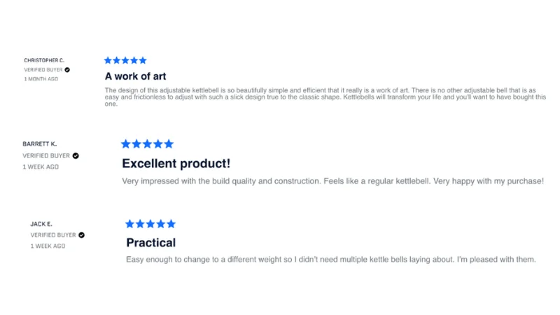 Online customer reviews for the REP Fitness Adjustable Kettlebell