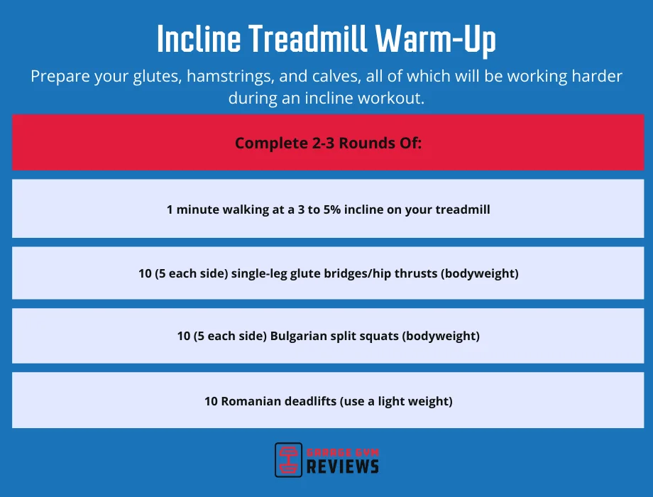 incline treadmill warm up