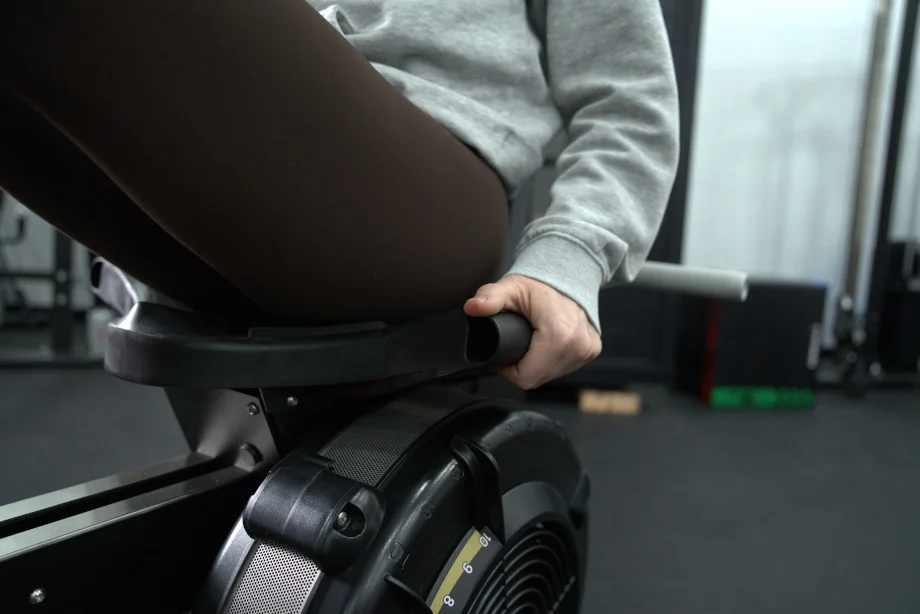 A close look at the seat on a Concept 2 Strength ERG