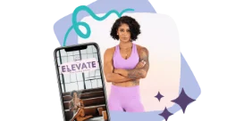 Massy Arias next to a phone showing her TikTok