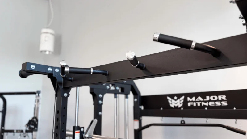 The multi-grip pull-up station located at the front of the Major Fitness B52 Pro