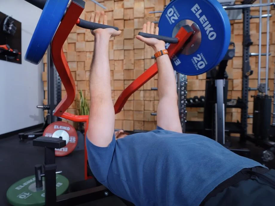 A good look at Coop using the GMWD Bench Press Machine