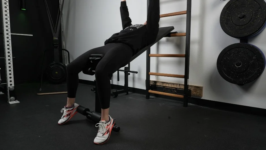 The BenchK Wall Bars set up for an incline bench.