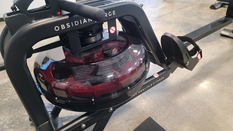 Water tank on the Sunny Health & Fitness Obsidian Surge