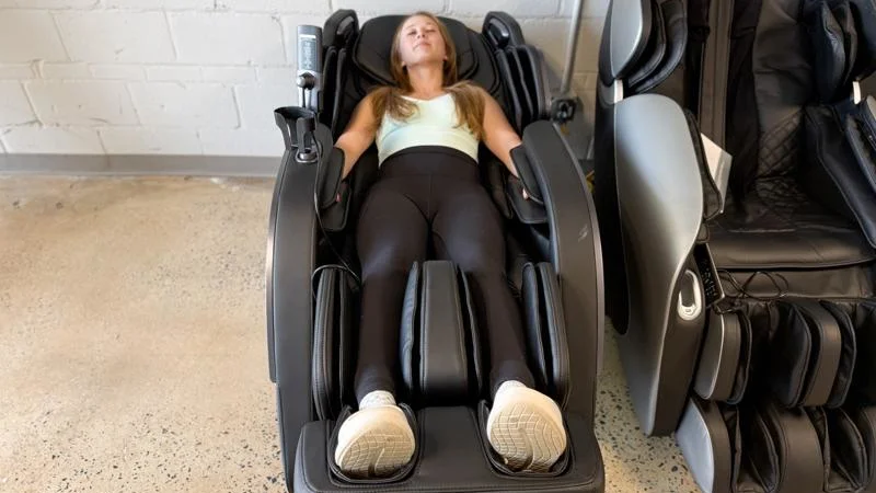 A Bob and Brad Massage Chair in the zero-gravity position