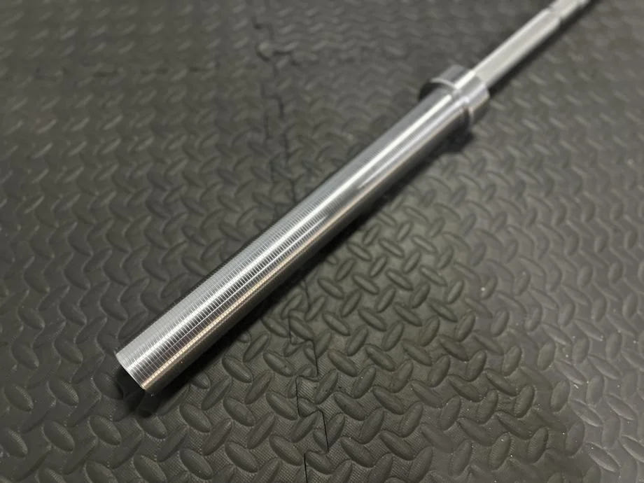 One end of the Bells of Steel Olympic weightlifting Bar 2.0