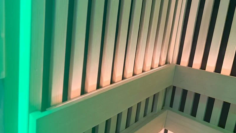 A close look at the wall lighting In the Plunge Infrared Sauna Pro XL