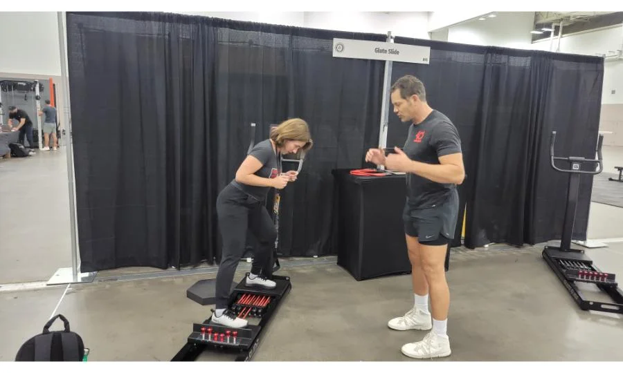 Using the Glute Slide at HomeGymCon 2026