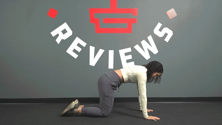 A person doing cat cow 