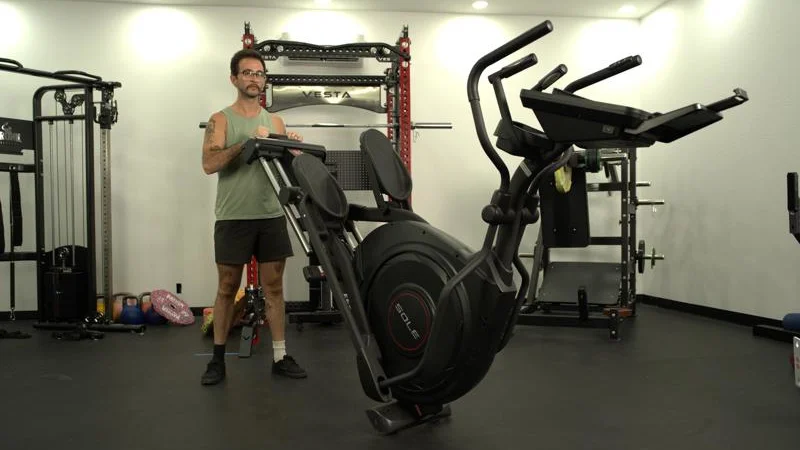 Our product tester moving the Sole E25 Elliptical
