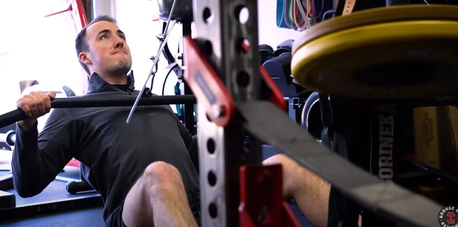Man using a DIY pulley system