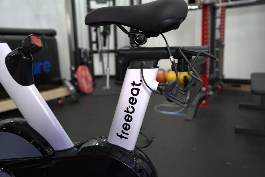 Side view of seat on a Free Beat Boom Bike