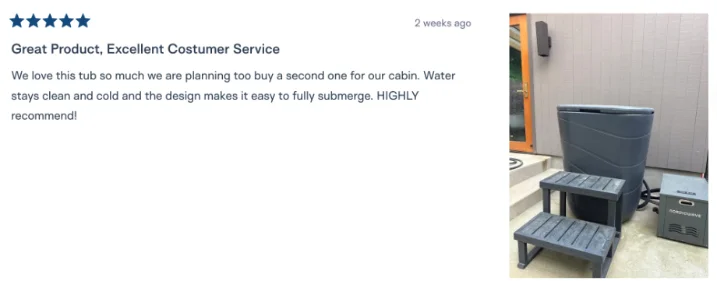 Customer review of the Nordic Wave Viking Cold Plunge