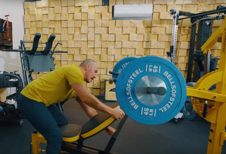 Coop sets up the bench on a Powertec Workbench Multistation