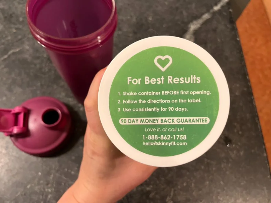 Holding Skinny Greens Tub Upright