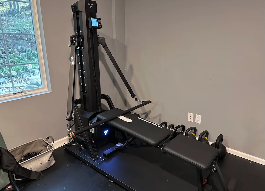 An image of the FitTransformer Titan with a bench