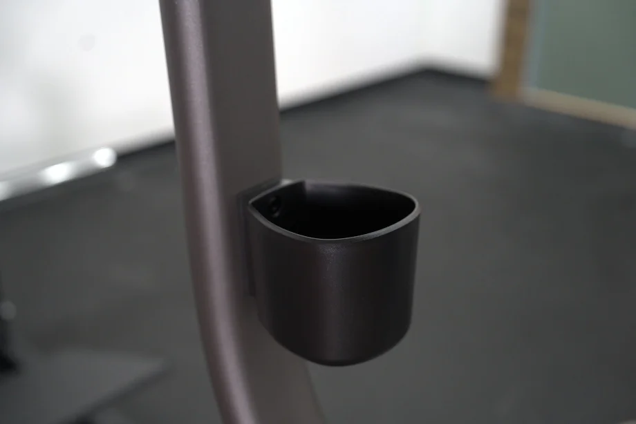 A close look at the cupholder on a Matrix C50 Climbmill