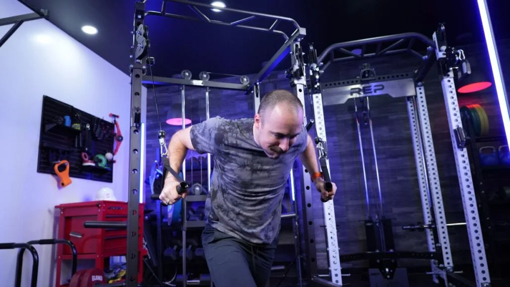 man using ritfit power cage