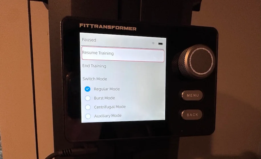 An image of the different modes available on the FitTransformer Titan