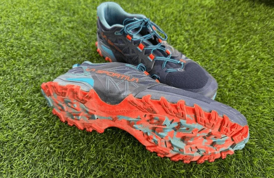 The outsole of the La Sportiva Bushido III trail running shoes