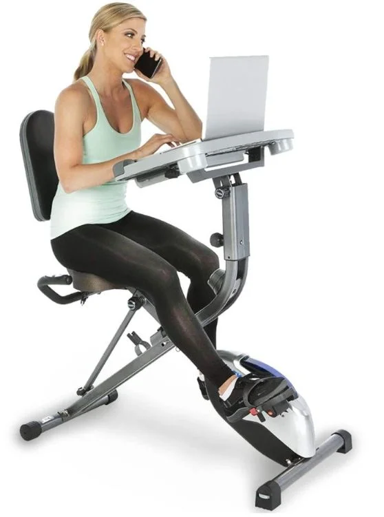 Exerpeutic ExerWORK 1000 Fully Adjustable Desk Folding Exercise Bike