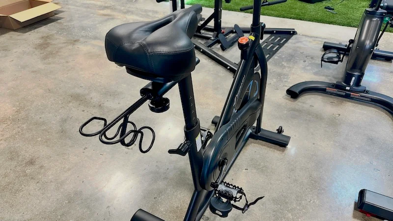 Rear view of the Merach S39 Magnetic Resistance Exercise Bike