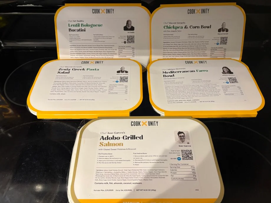 A variety of CookUnity meals