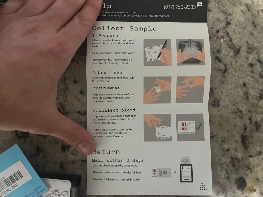 Rootine Vitamin Blood Test Directions