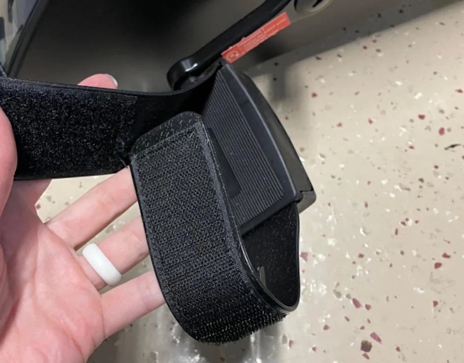 Velcro Pedal Strap on the DeskCycle 2