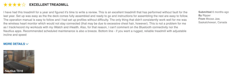 A positive review of the Nautilus T616 Treadmill Review