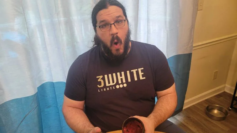 Olympian Caine Wilkes uses a facial expression to convey his experience with Bounce Nutrition Creatine Gummies.