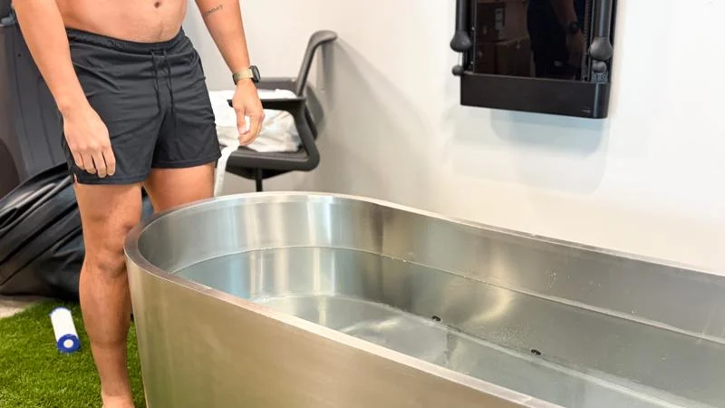 Our product tester looks across the icy waters in a Polar Monkeys Cyber Tub and questions his life choices