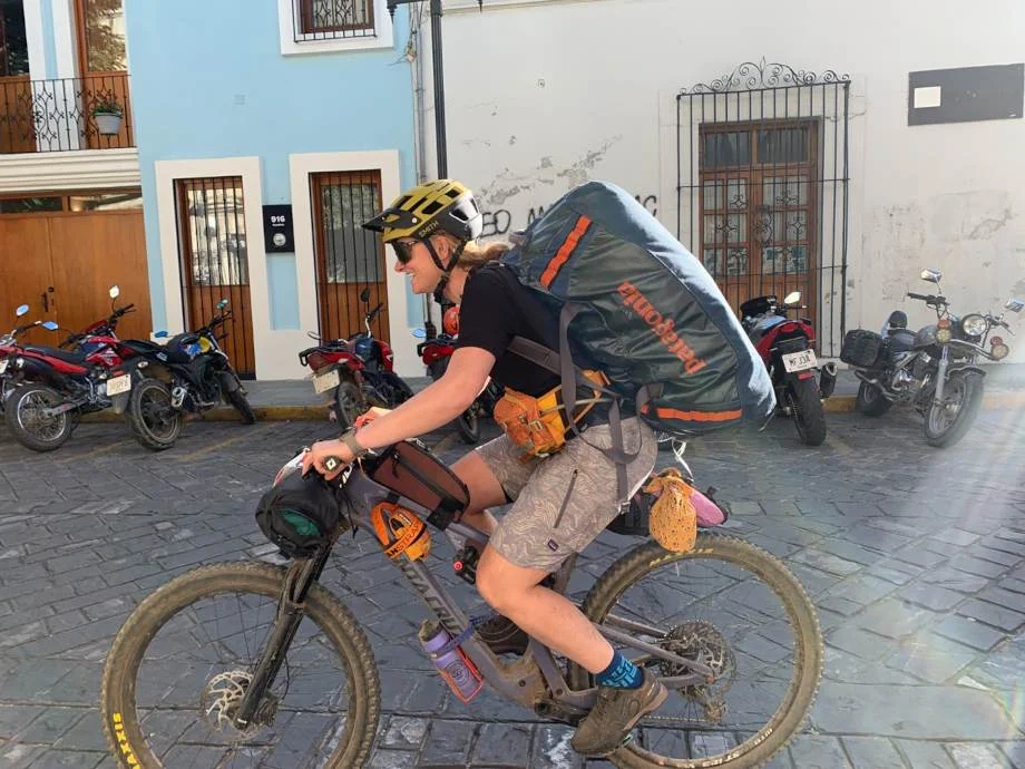 A person rides the Santa Cruz Furtado